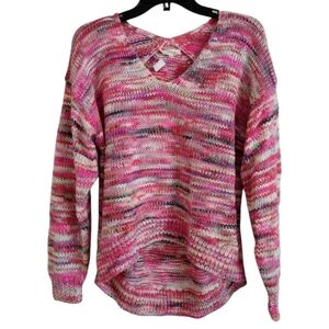 Lou & Grey for Loft NWT wool blend pink multicolor sweater size medium collab